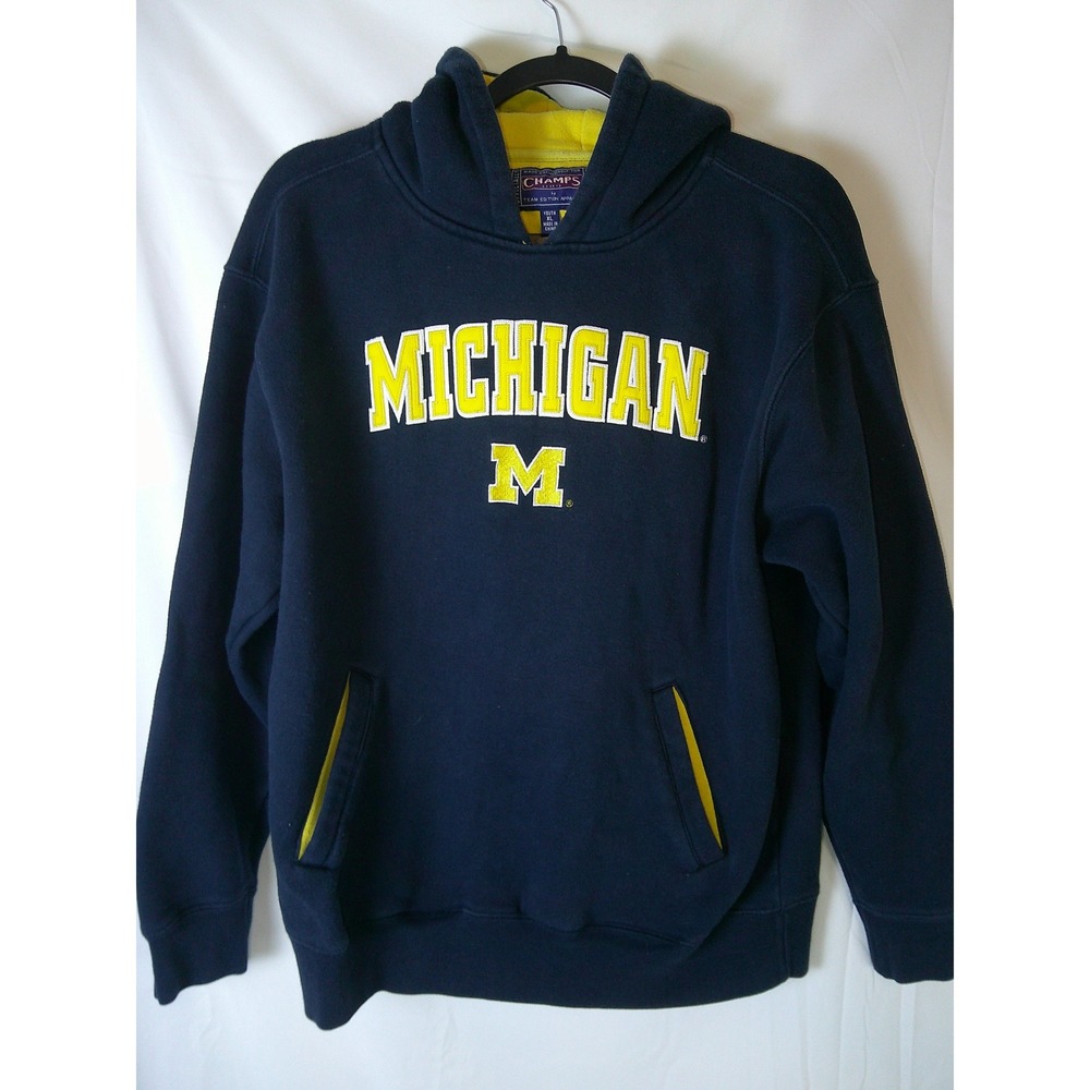 Vintage Champs‎ Team Edition Michigan Wolverines Spellout Hoodie Youth XL NCAA